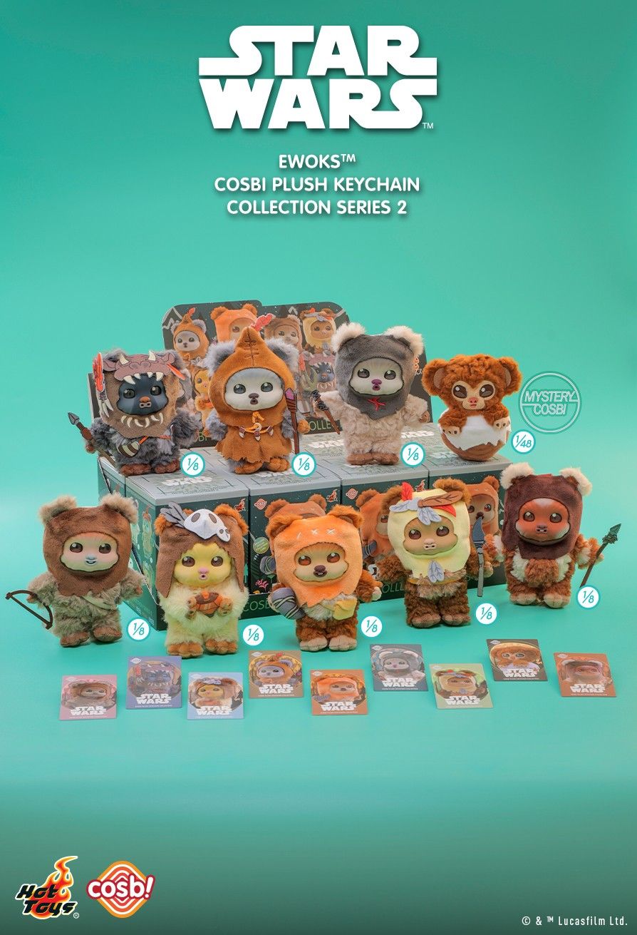 Hot Toys x Disney+ PPLU114N Star Wars Ewoks Cosbi Plush Keychain (Series 2) Full Box (Case of 8pcs.)