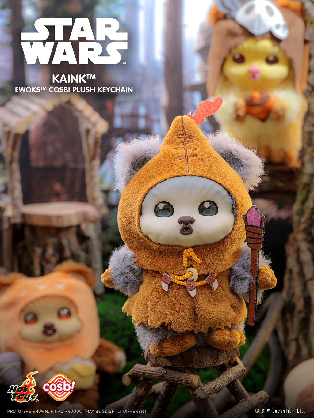Hot Toys x Disney+ PPLU114N Star Wars Ewoks Cosbi Plush Keychain (Series 2) Full Box (Case of 8pcs.)