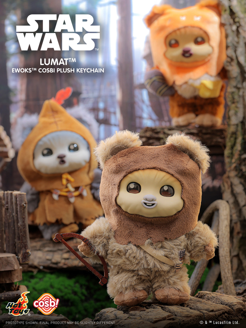 Hot Toys x Disney+ PPLU114N Star Wars Ewoks Cosbi Plush Keychain (Series 2) Full Box (Case of 8pcs.)