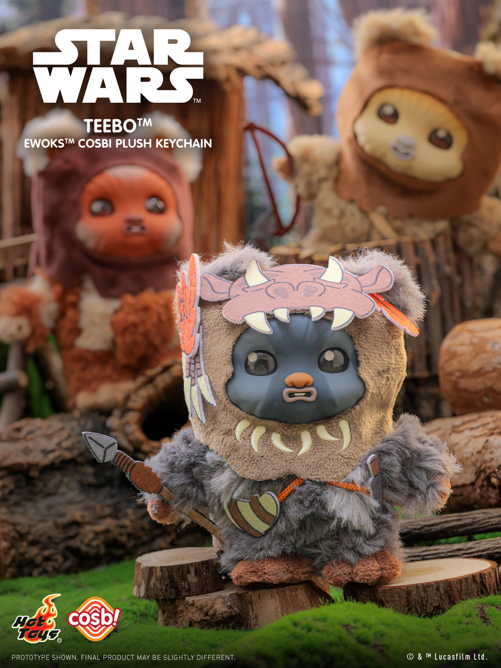 Hot Toys x Disney+ PPLU114N Star Wars Ewoks Cosbi Plush Keychain (Series 2) Full Box (Case of 8pcs.)
