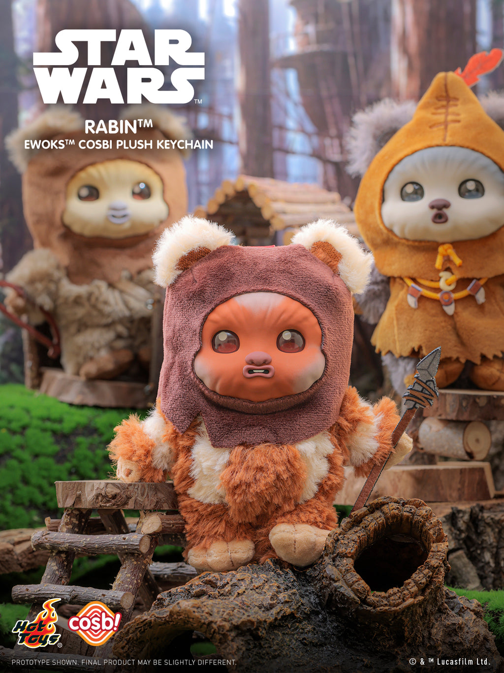 Hot Toys x Disney+ PPLU114N Star Wars Ewoks Cosbi Plush Keychain (Series 2) Full Box (Case of 8pcs.)