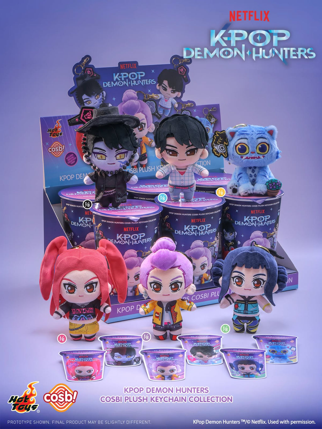 Hot Toys x Netflix K-Pop Kpop Demon Hunters Cosbi Plush Keychain Full Box (Case of 6pcs.)
