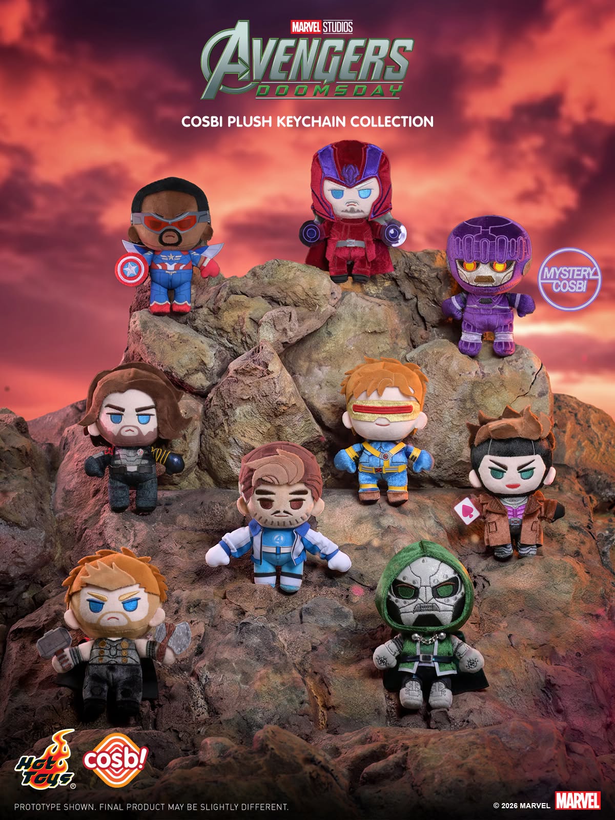 Hot Toys x Marvel PPLU125N Avengers: Doomsday Cosbi Plush Keychain Collection Full Box (Case of 8pcs.)