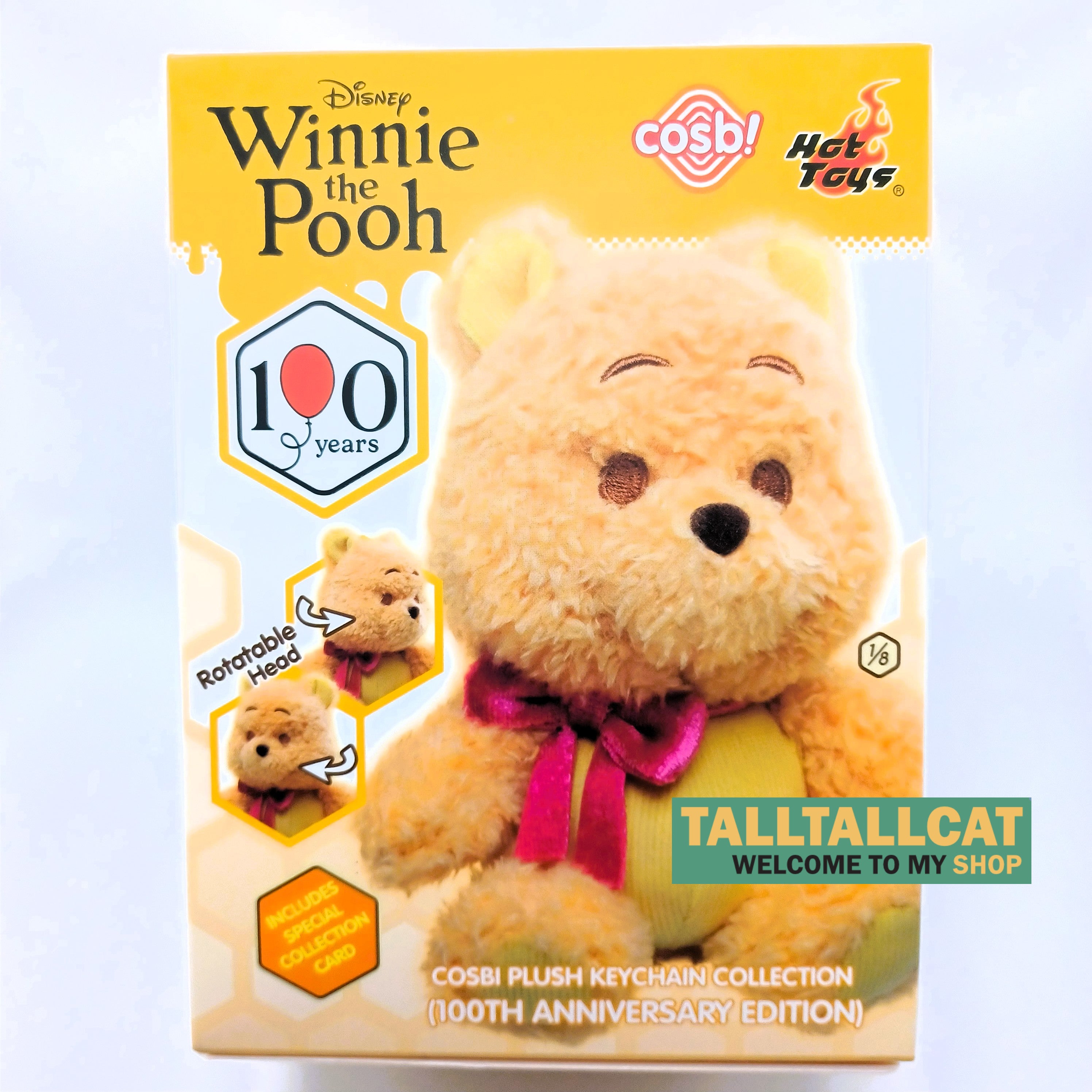Hot Toys x Disney PPLU129N Winnie the Pooh Cosbi Plush Keychain (100th Anniversary Edition)