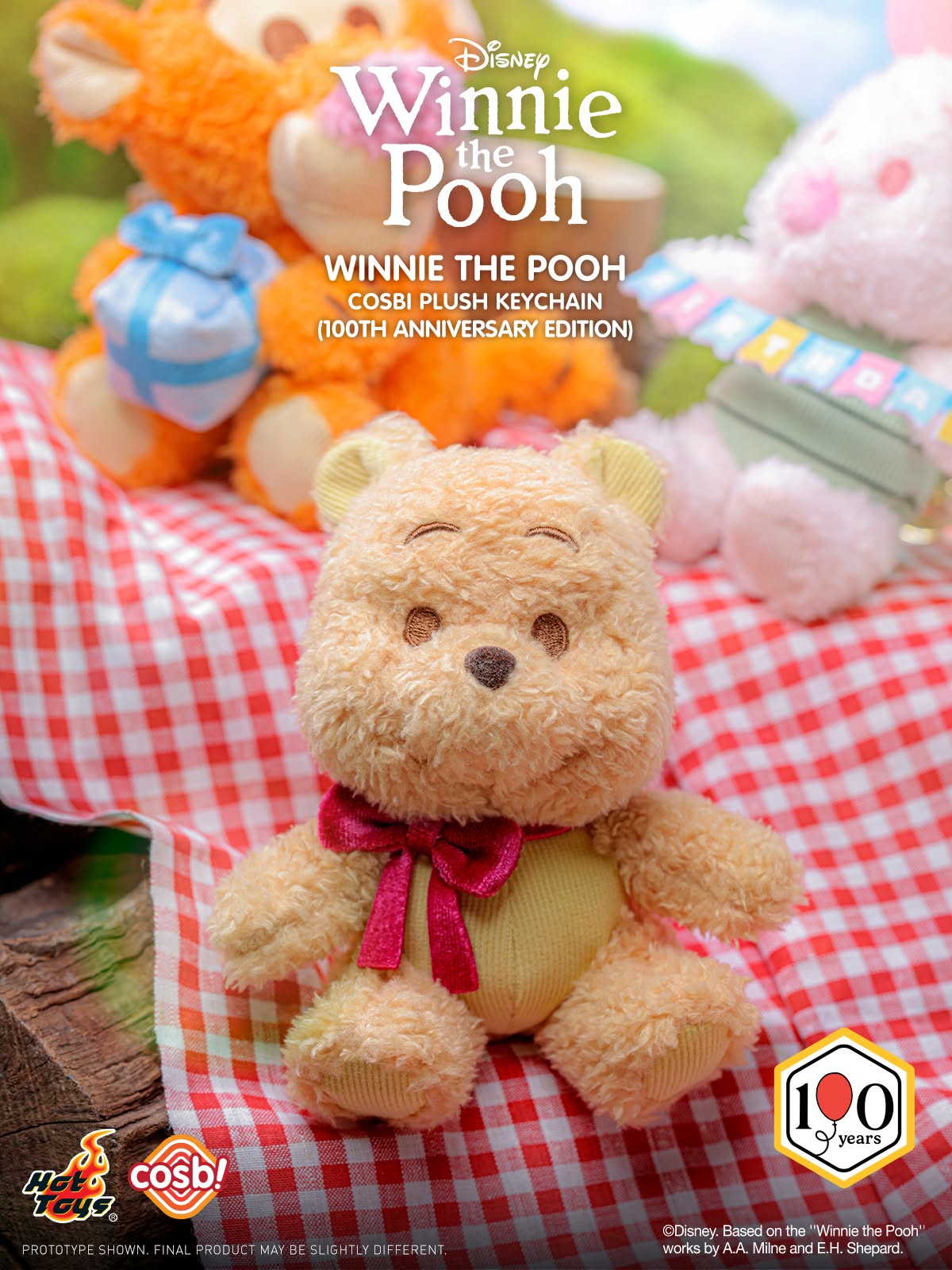 Hot Toys x Disney PPLU129N Winnie the Pooh Cosbi Plush Keychain (100th Anniversary Edition)