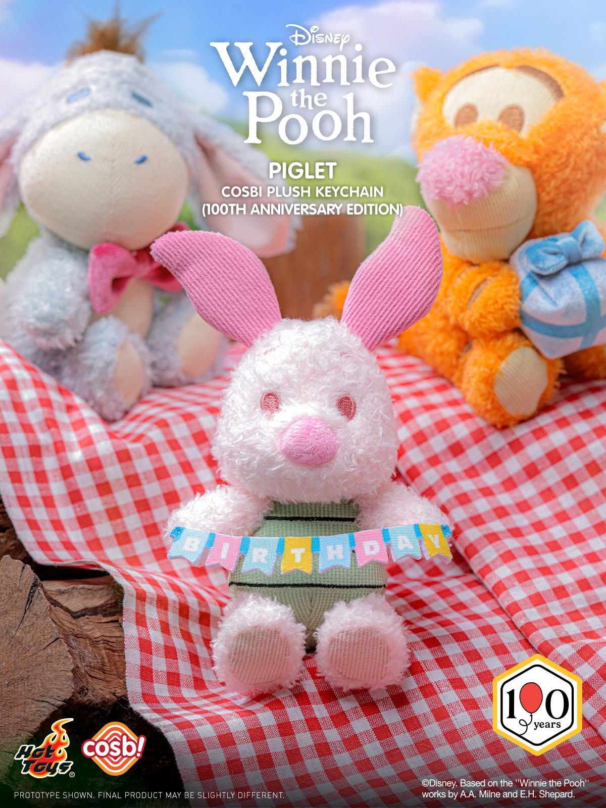 Hot Toys x Disney PPLU129N Winnie the Pooh Cosbi Plush Keychain (100th Anniversary Edition)