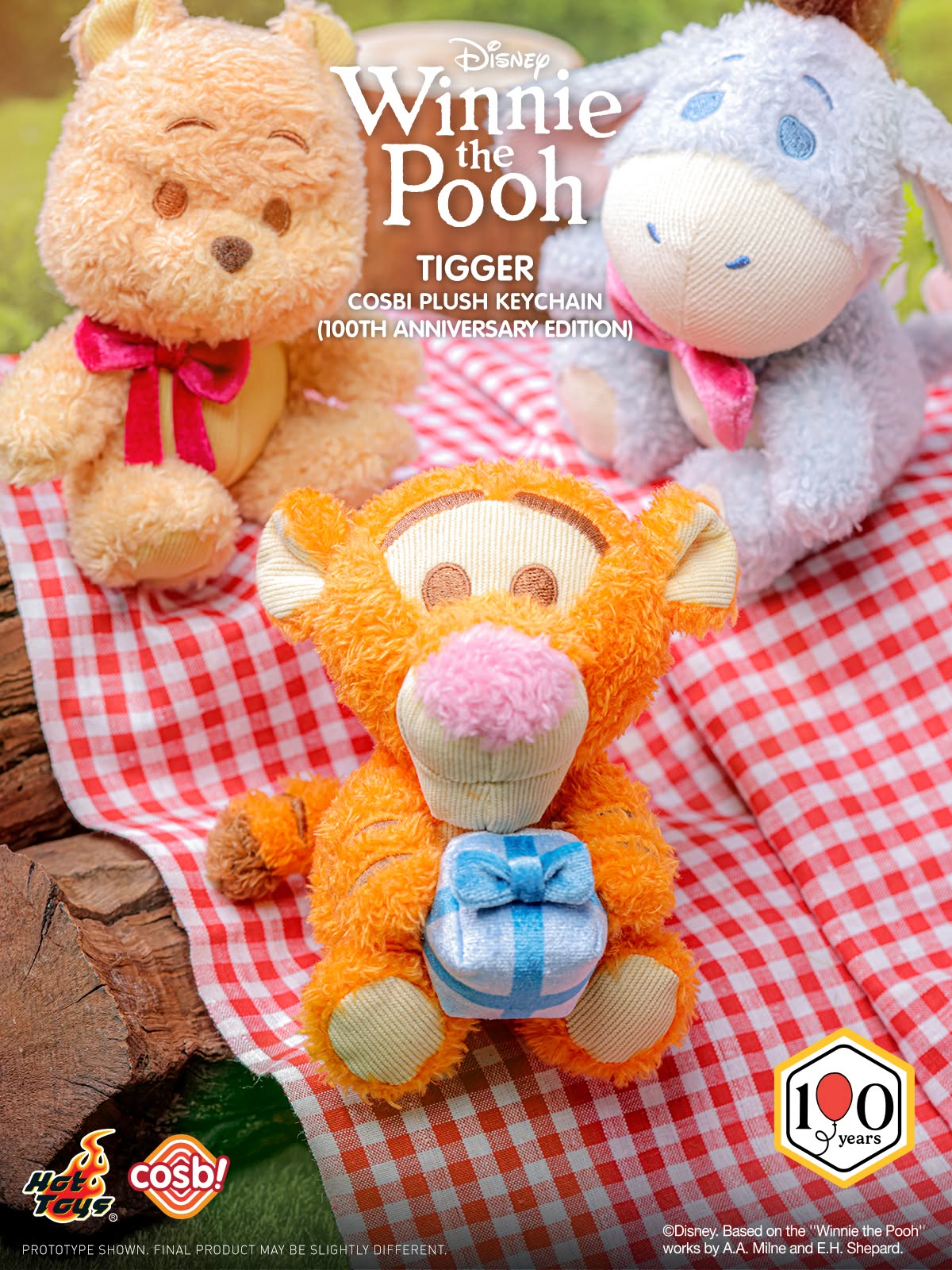 Hot Toys x Disney PPLU129N Winnie the Pooh Cosbi Plush Keychain (100th Anniversary Edition)