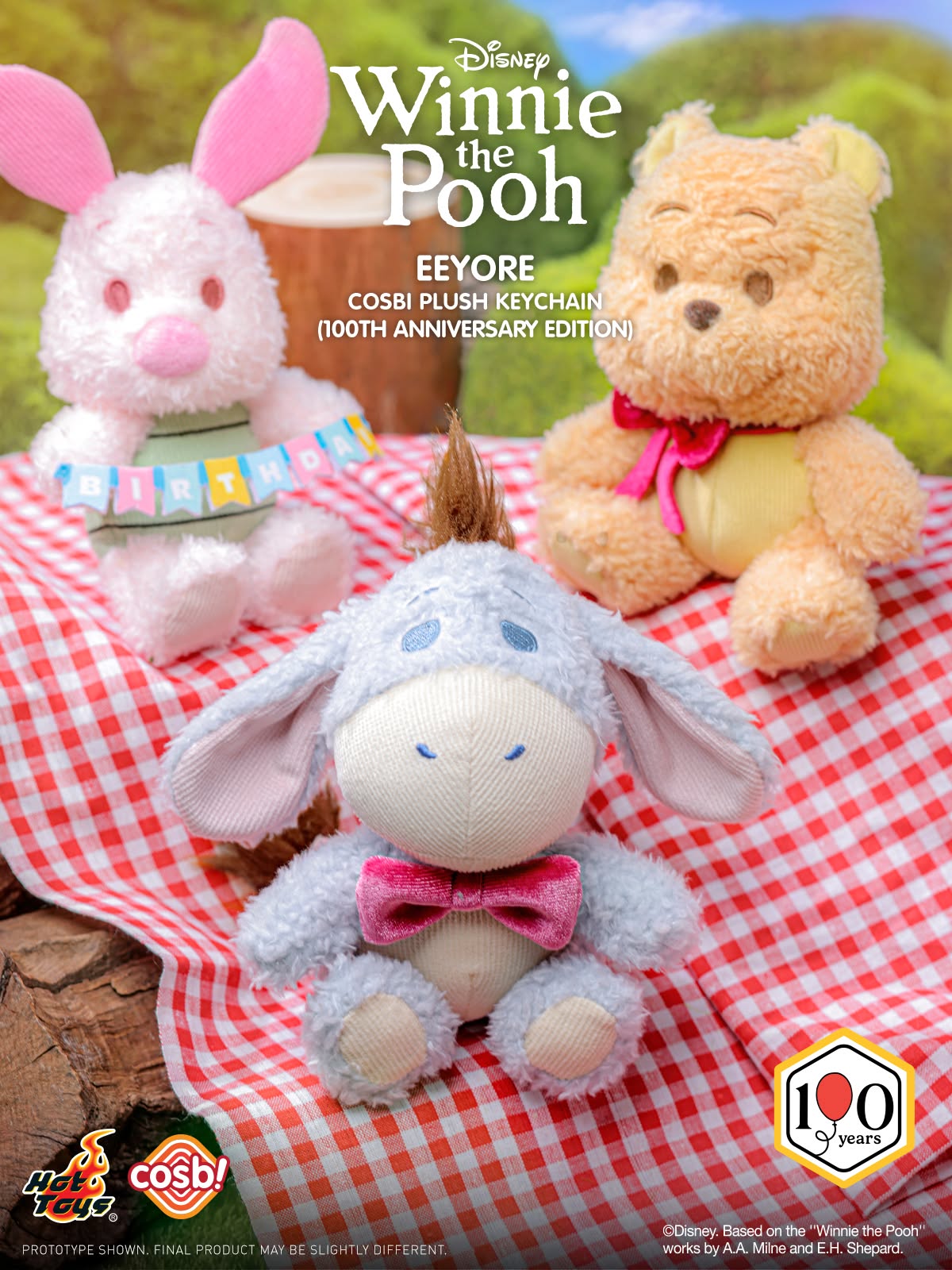 Hot Toys x Disney PPLU129N Winnie the Pooh Cosbi Plush Keychain (100th Anniversary Edition)
