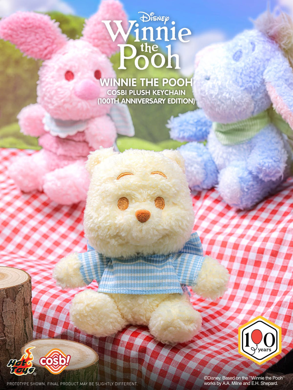 Hot Toys x Disney PPLU129N Winnie the Pooh Cosbi Plush Keychain (100th Anniversary Edition)
