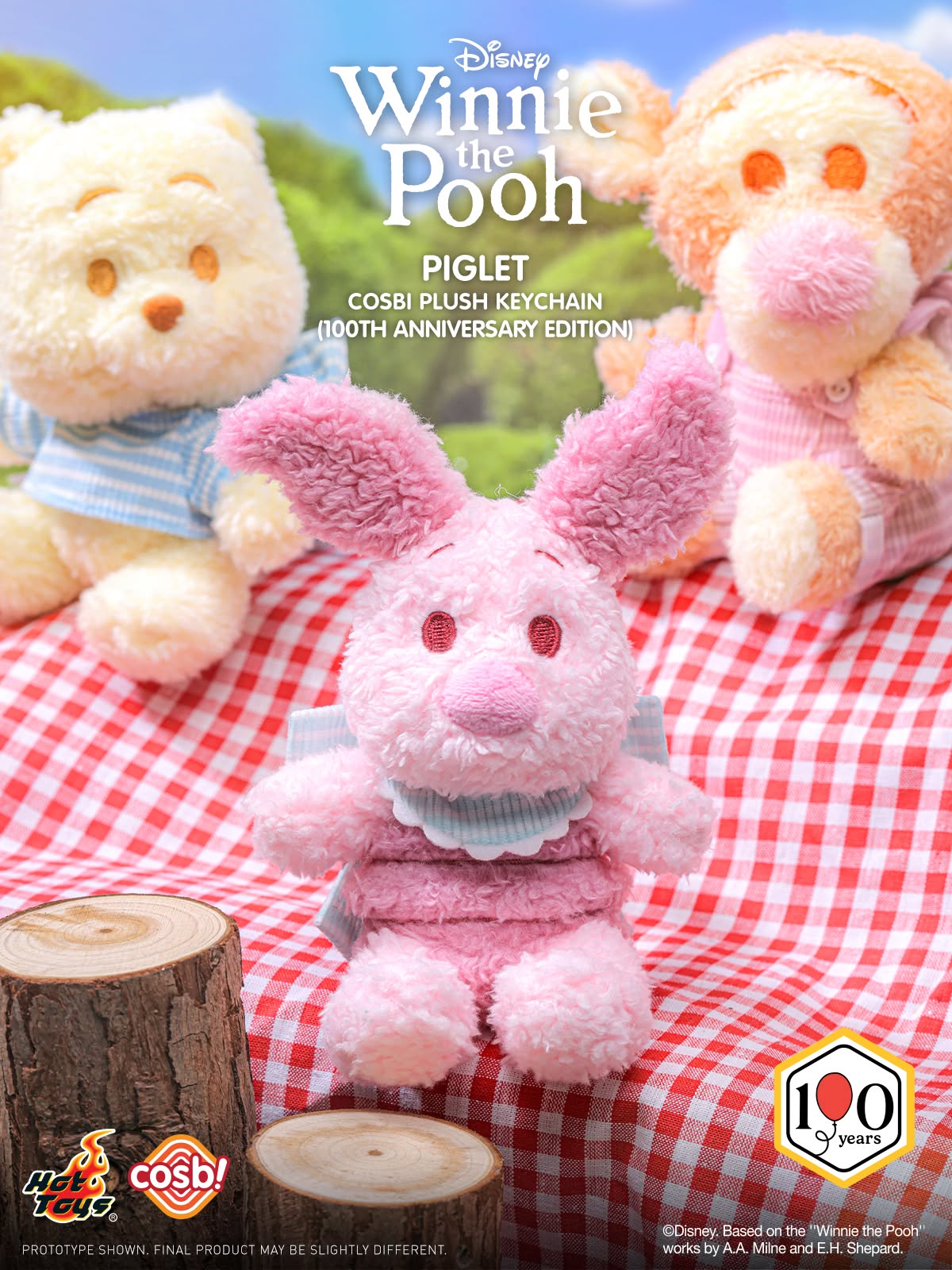 Hot Toys x Disney PPLU129N Winnie the Pooh Cosbi Plush Keychain (100th Anniversary Edition)