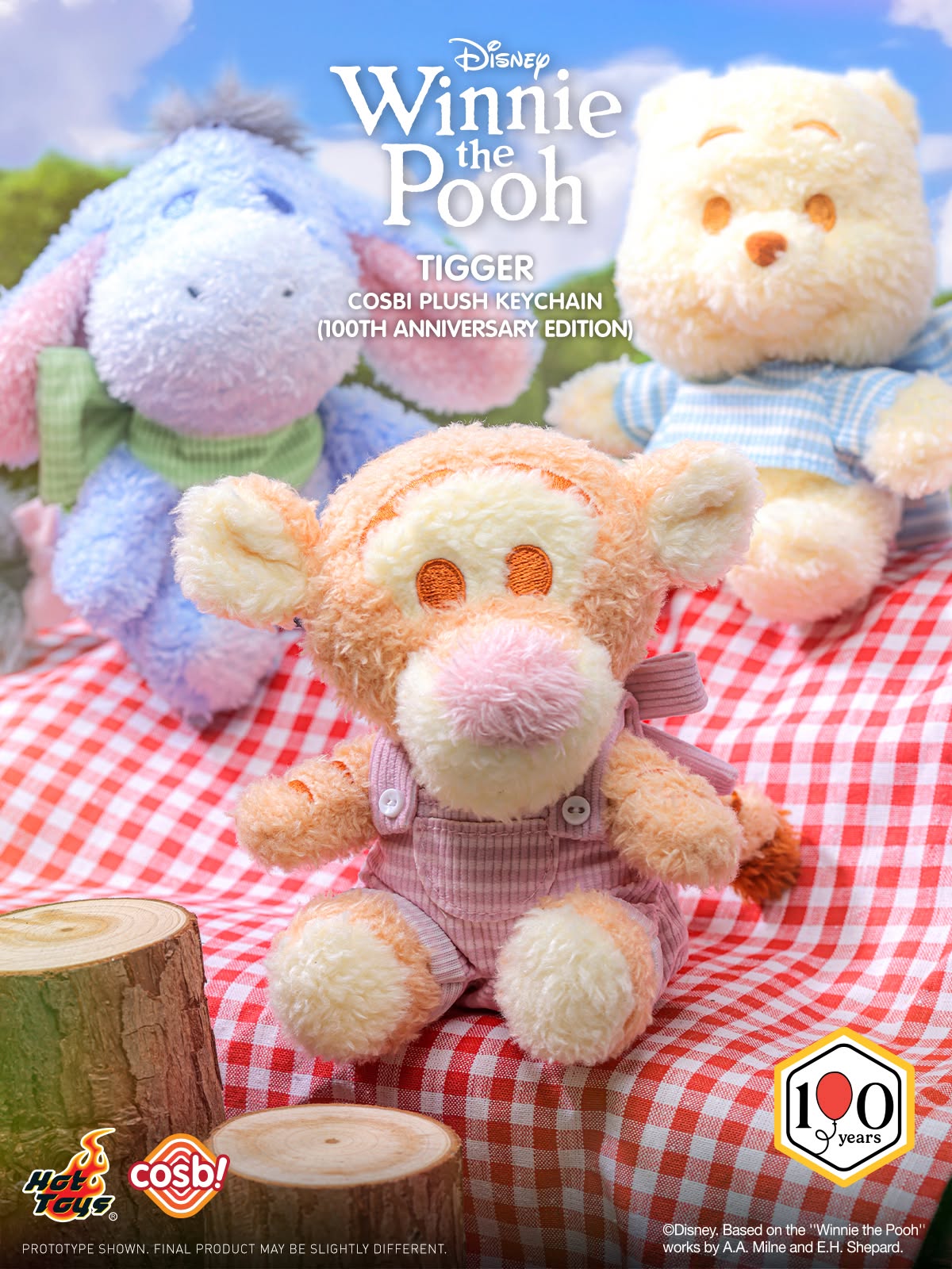 Hot Toys x Disney PPLU129N Winnie the Pooh Cosbi Plush Keychain (100th Anniversary Edition)
