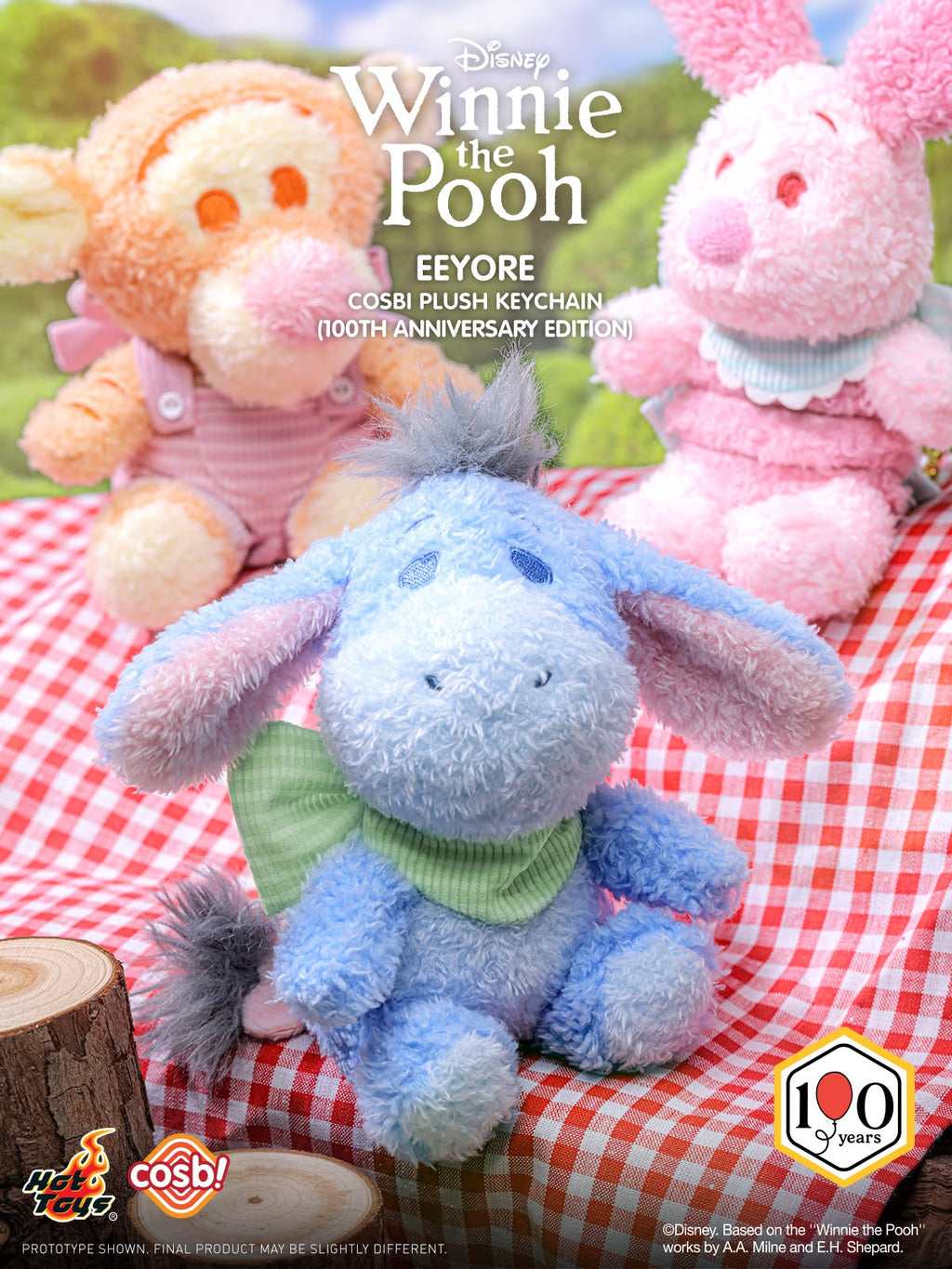 Hot Toys x Disney PPLU129N Winnie the Pooh Cosbi Plush Keychain (100th Anniversary Edition)