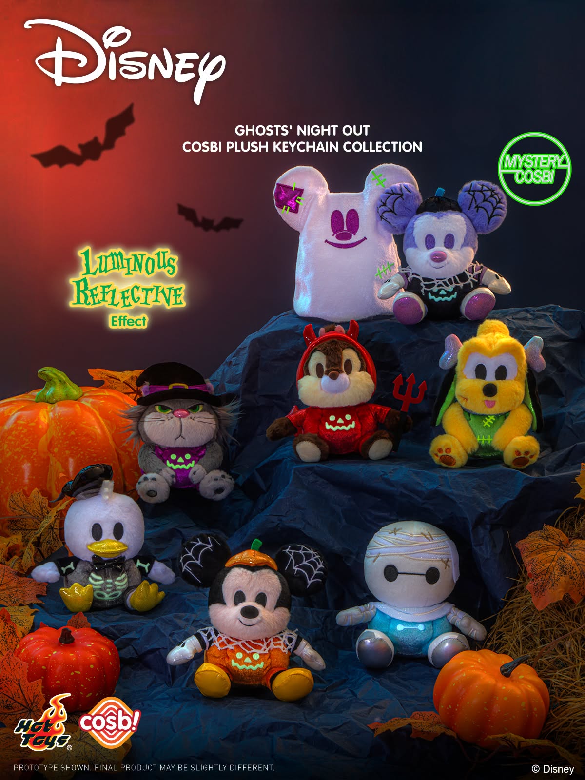 Hot Toys x Disney PPLU137N Ghosts' Night Out Cosbi Plush Keychain Full Box (Case of 6pcs.)