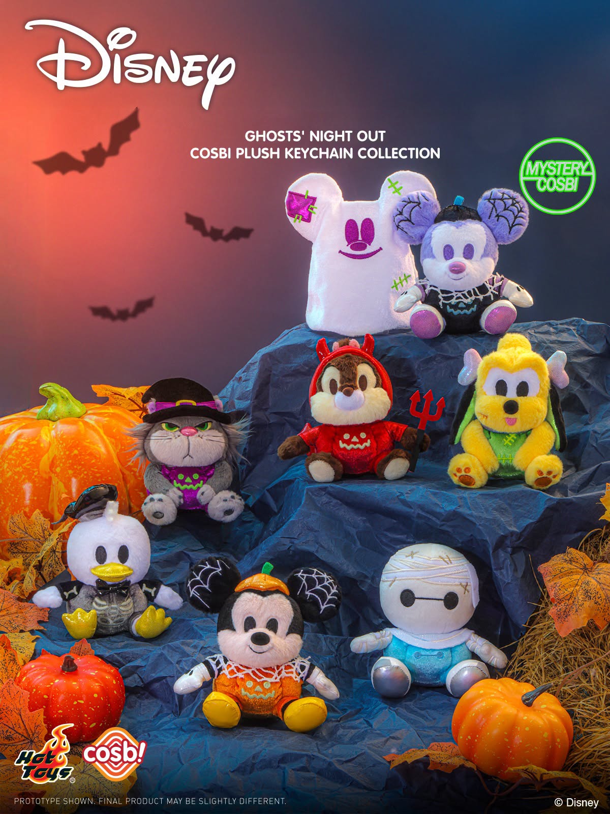 Hot Toys x Disney PPLU137N Ghosts' Night Out Cosbi Plush Keychain Full Box (Case of 6pcs.)