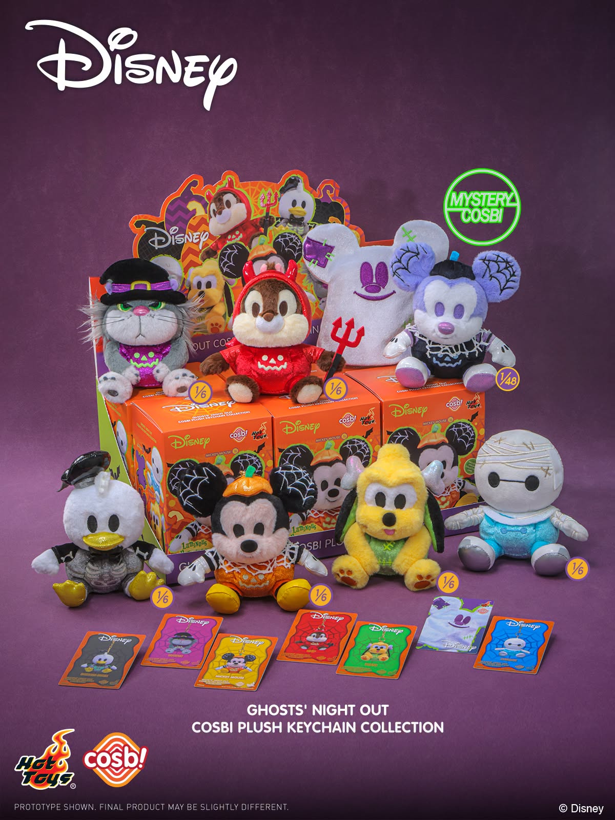 Hot Toys x Disney PPLU137N Ghosts' Night Out Cosbi Plush Keychain Full Box (Case of 6pcs.)