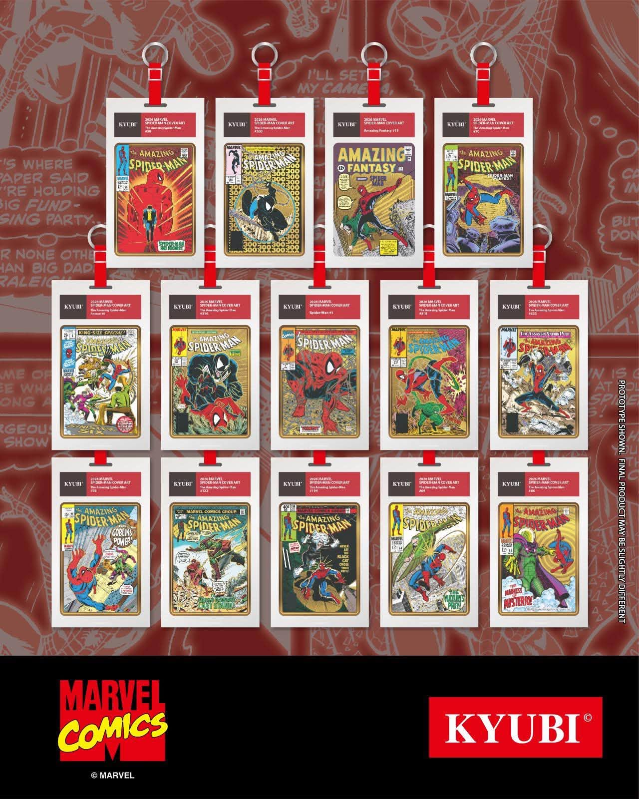 KYUBI S13 Marvel the AMAZING SPIDER-MAN Metal Card Charm Single Sealed Box (5 packs)
