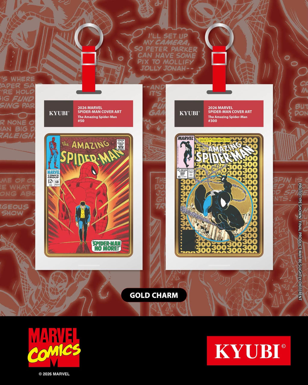 KYUBI S13 Marvel the AMAZING SPIDER-MAN Metal Card Charm Single Sealed Box (5 packs)