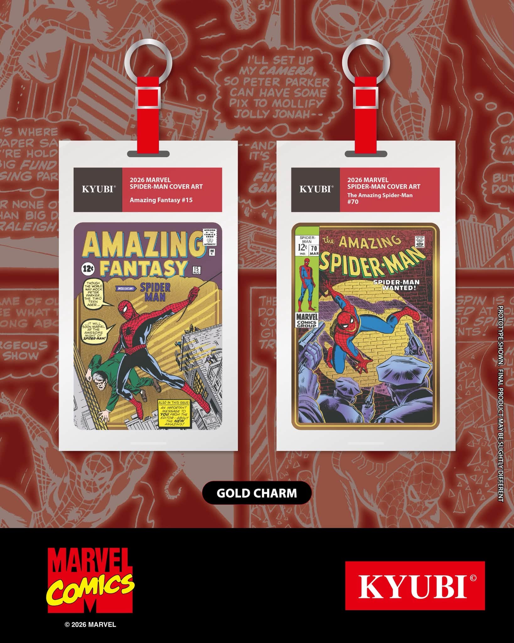 KYUBI S13 Marvel the AMAZING SPIDER-MAN Metal Card Charm Single Sealed Box (5 packs)