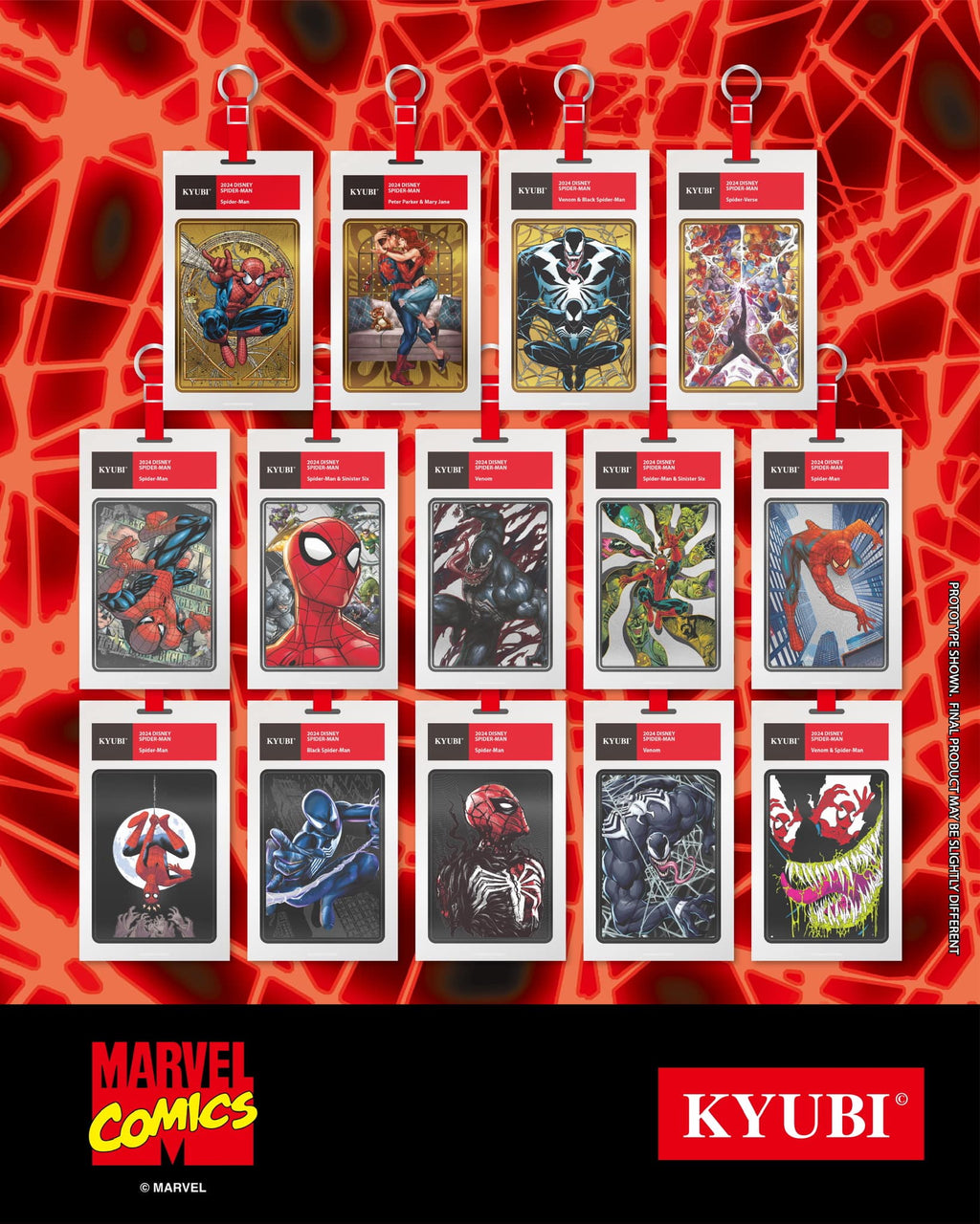 KYUBI Marvel the AMAZING SPIDER-MAN Metal Card Charm Single Sealed Box (5 packs)