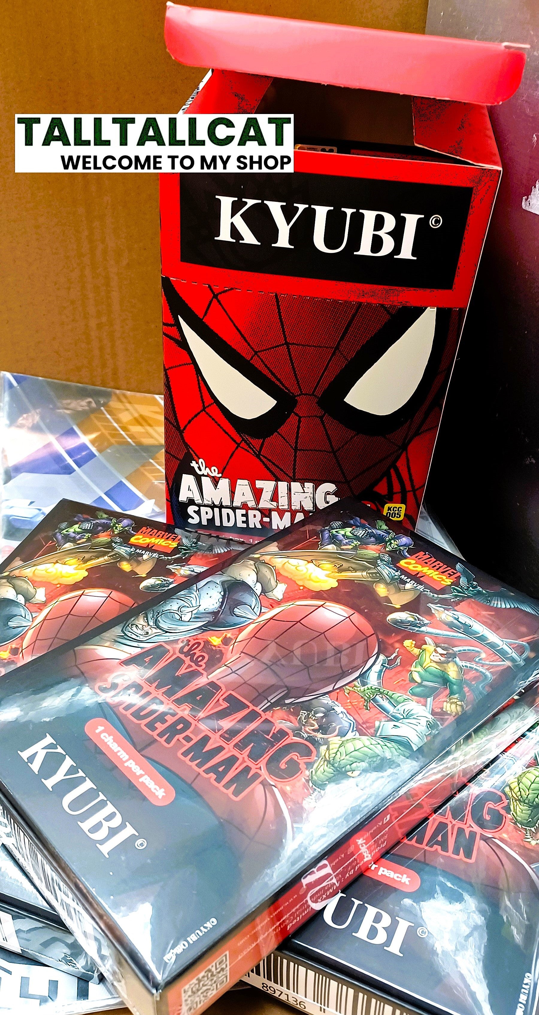 KYUBI Marvel the AMAZING SPIDER-MAN Metal Card Charm Single Sealed Box (5 packs)