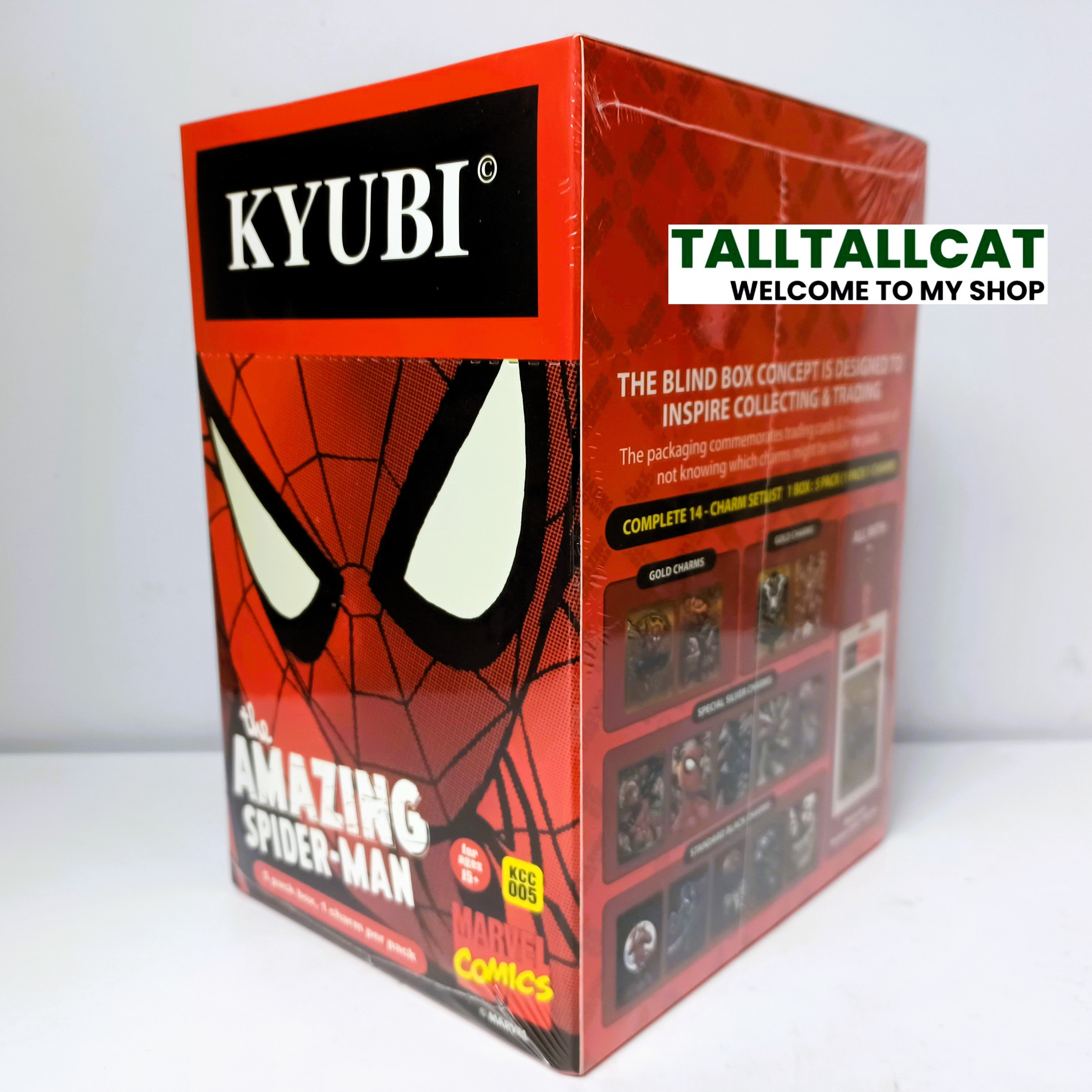KYUBI Marvel the AMAZING SPIDER-MAN Metal Card Charm Single Sealed Box (5 packs)