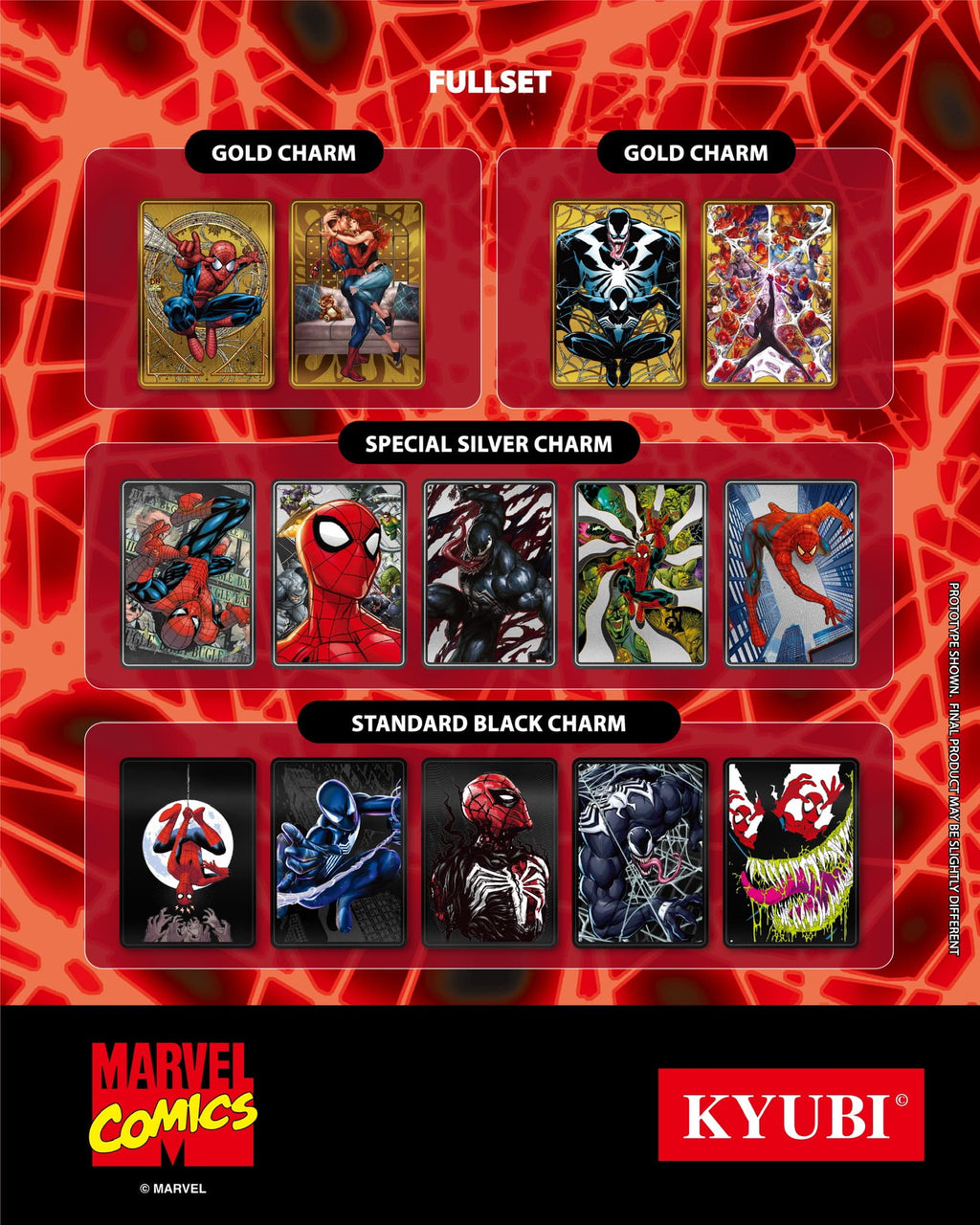 KYUBI Marvel the AMAZING SPIDER-MAN Metal Card Charm Single Sealed Box (5 packs)