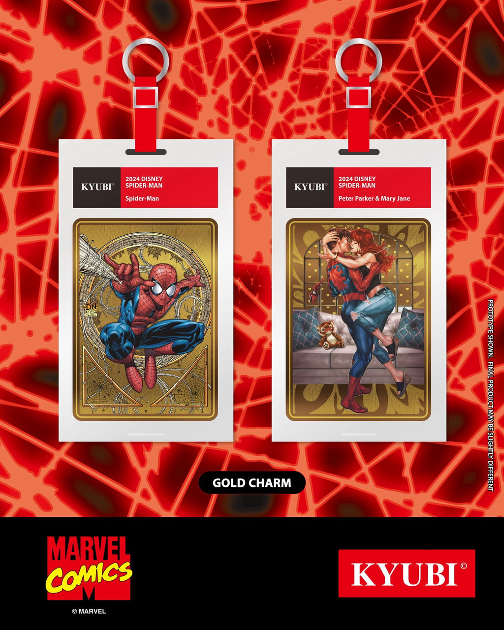 KYUBI Marvel the AMAZING SPIDER-MAN Metal Card Charm Single Sealed Box (5 packs)