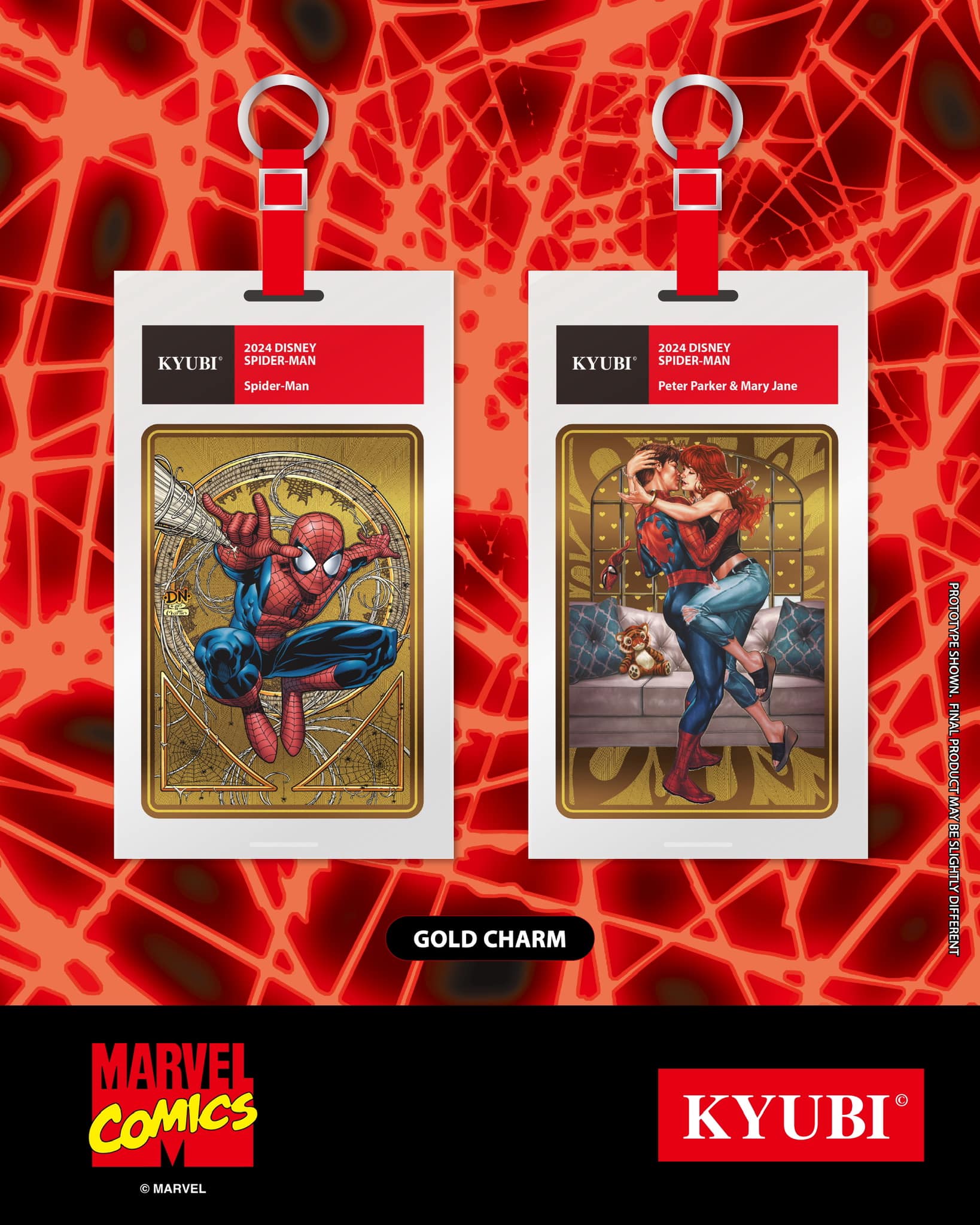 KYUBI Marvel the AMAZING SPIDER-MAN Metal Card Charm Single Sealed Box (5 packs)