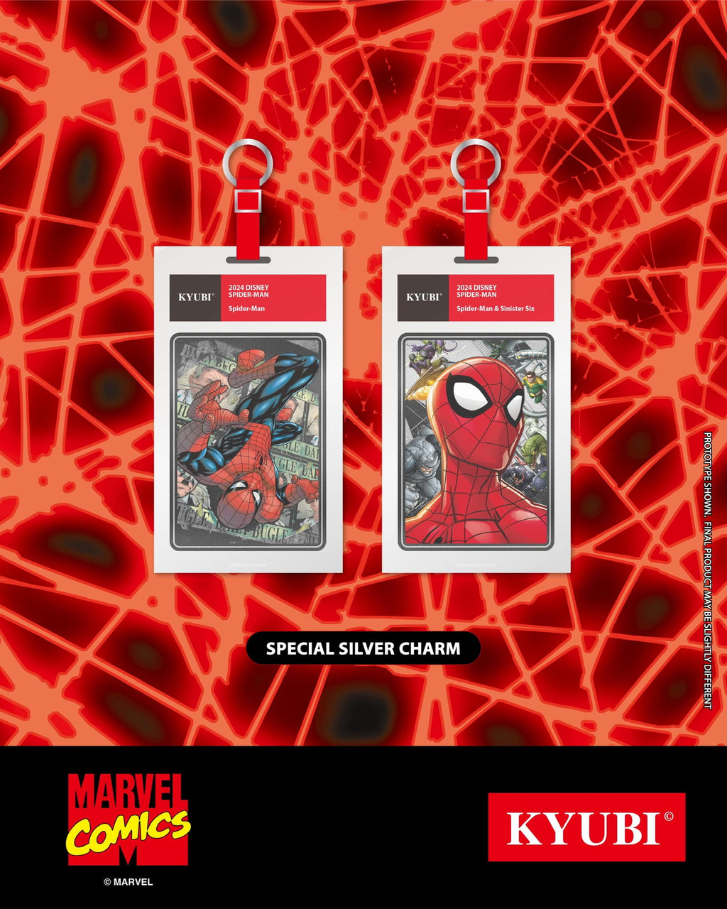 KYUBI Marvel the AMAZING SPIDER-MAN Metal Card Charm Single Sealed Box (5 packs)