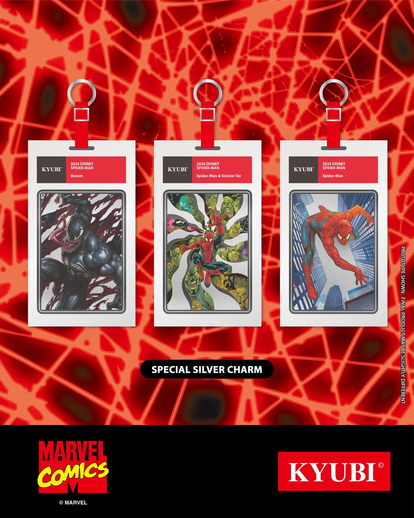 KYUBI Marvel the AMAZING SPIDER-MAN Metal Card Charm Single Sealed Box (5 packs)