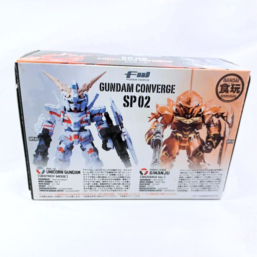 Bandai 2012 FW Gundam Converge SP02 Set ( UNICORN & SINANJU )