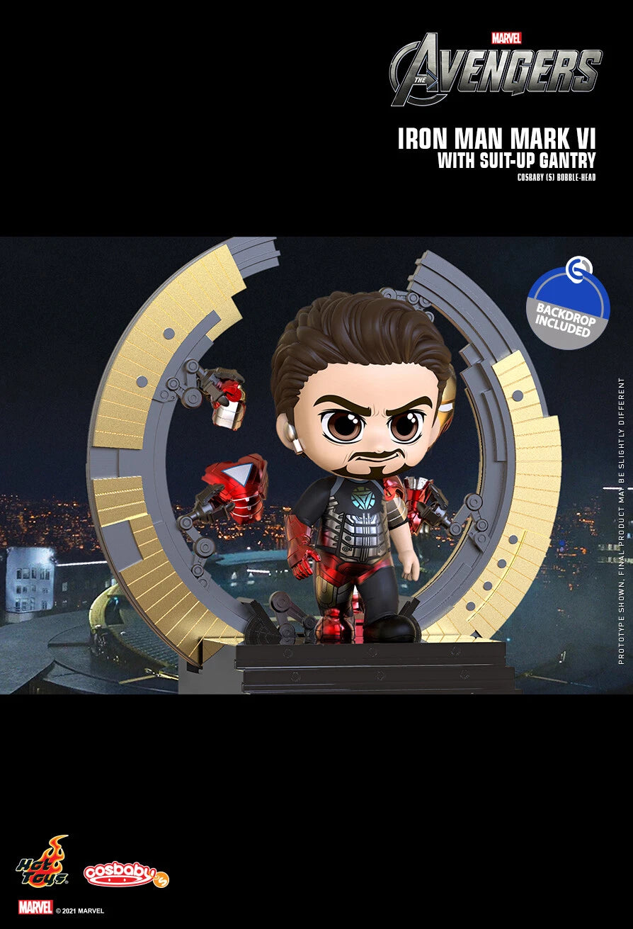 Marvel x Hot Toys The Avengers COSB869 Iron Man Mk VI with Suit-Up Gantry Cosbaby