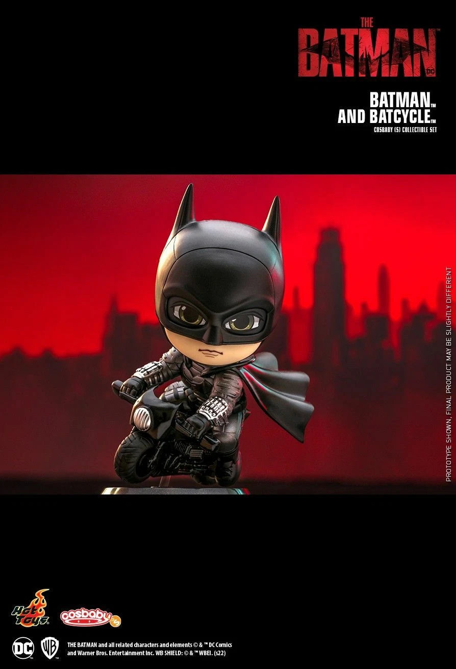 DC Comics x Hot Toys The Batman COSB942 BATMAN AND BATCYCLE Cosbaby
