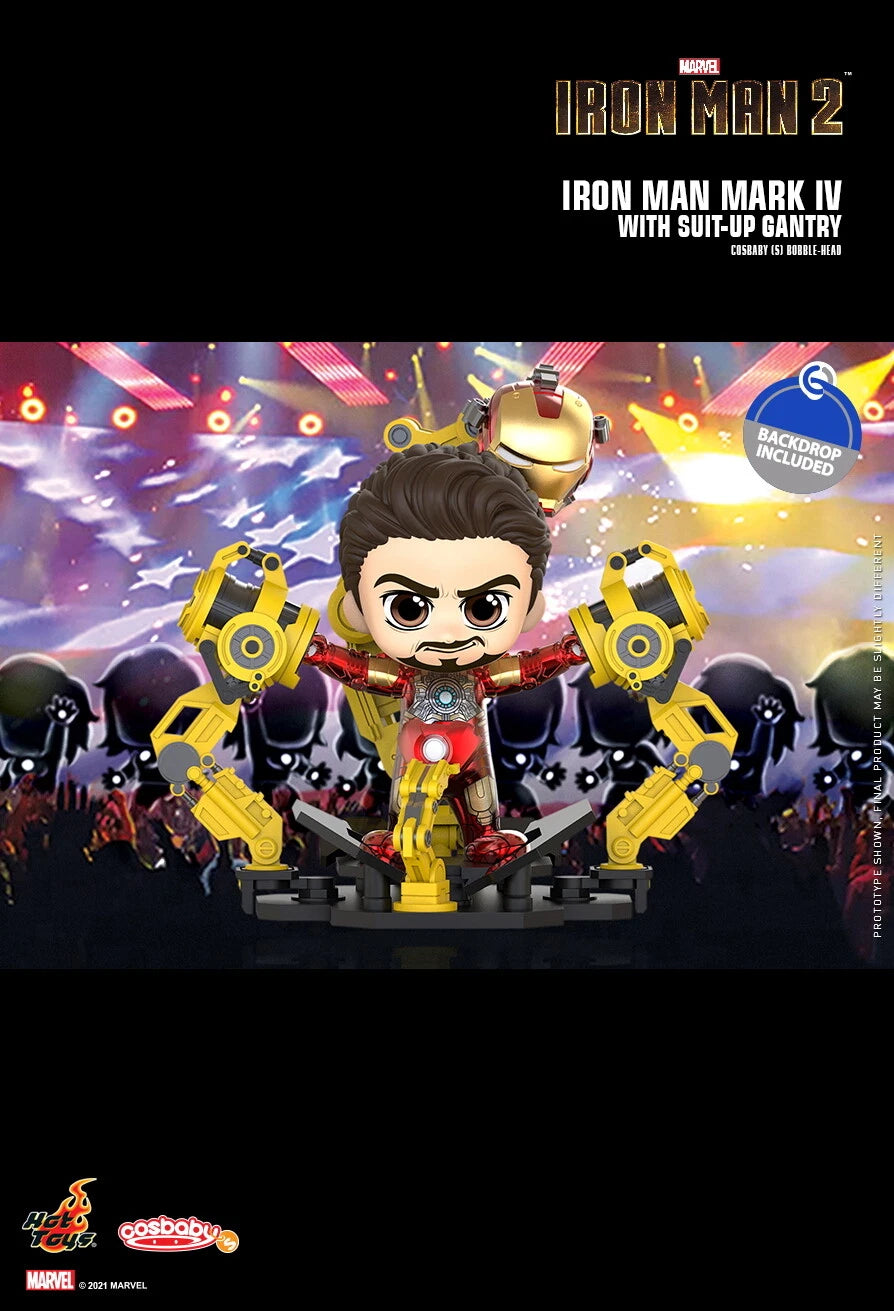 Marvel x Hot Toys Iron Man 2 COSB868 Iron Man Mk IV with Suit-Up Gantry Cosbaby
