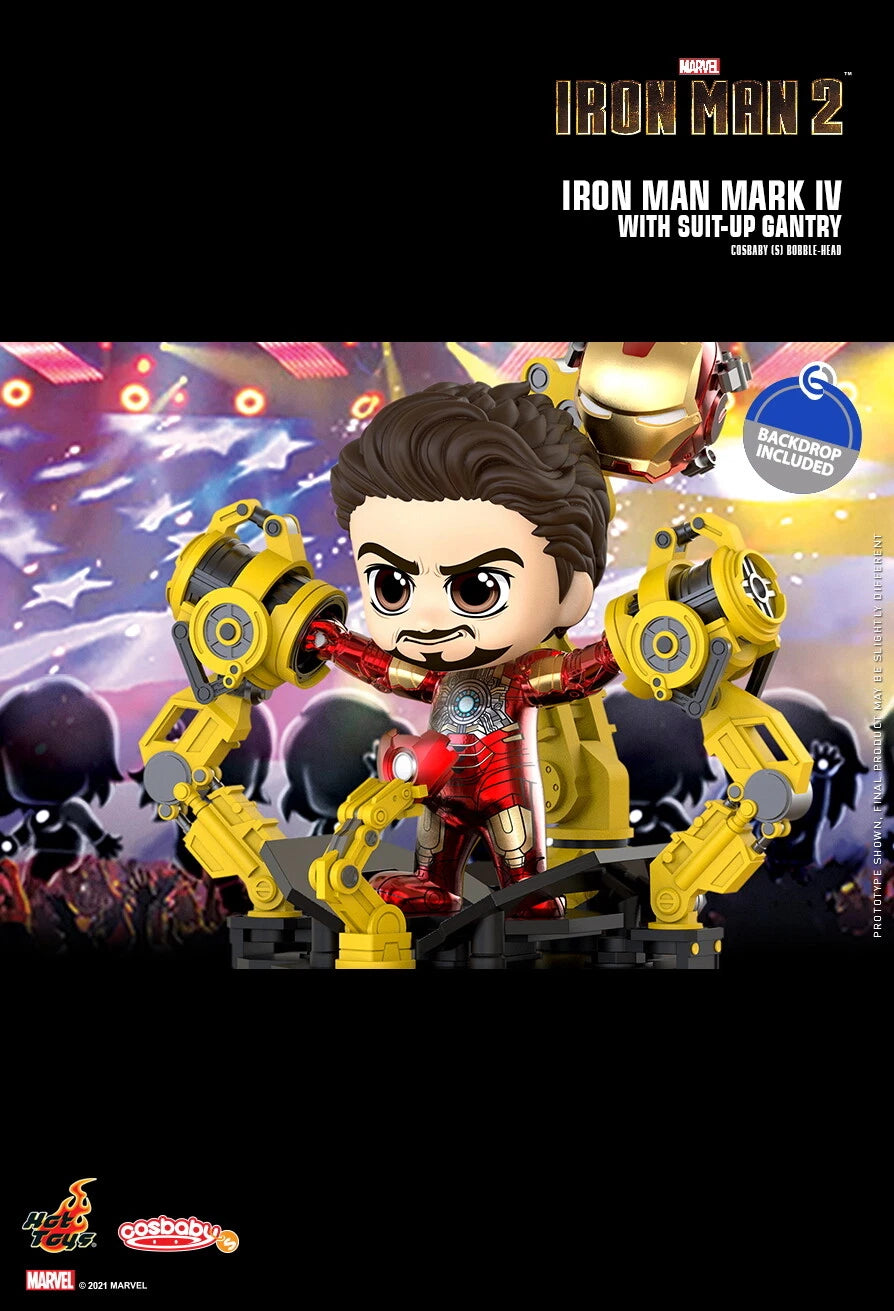 Marvel x Hot Toys Iron Man 2 COSB868 Iron Man Mk IV with Suit-Up Gantry Cosbaby